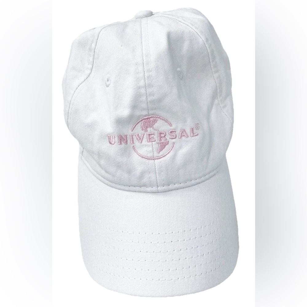 Universal Studios White Pink Logo Adjustable Dad Hat